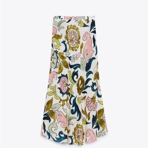 Printed midi skirt